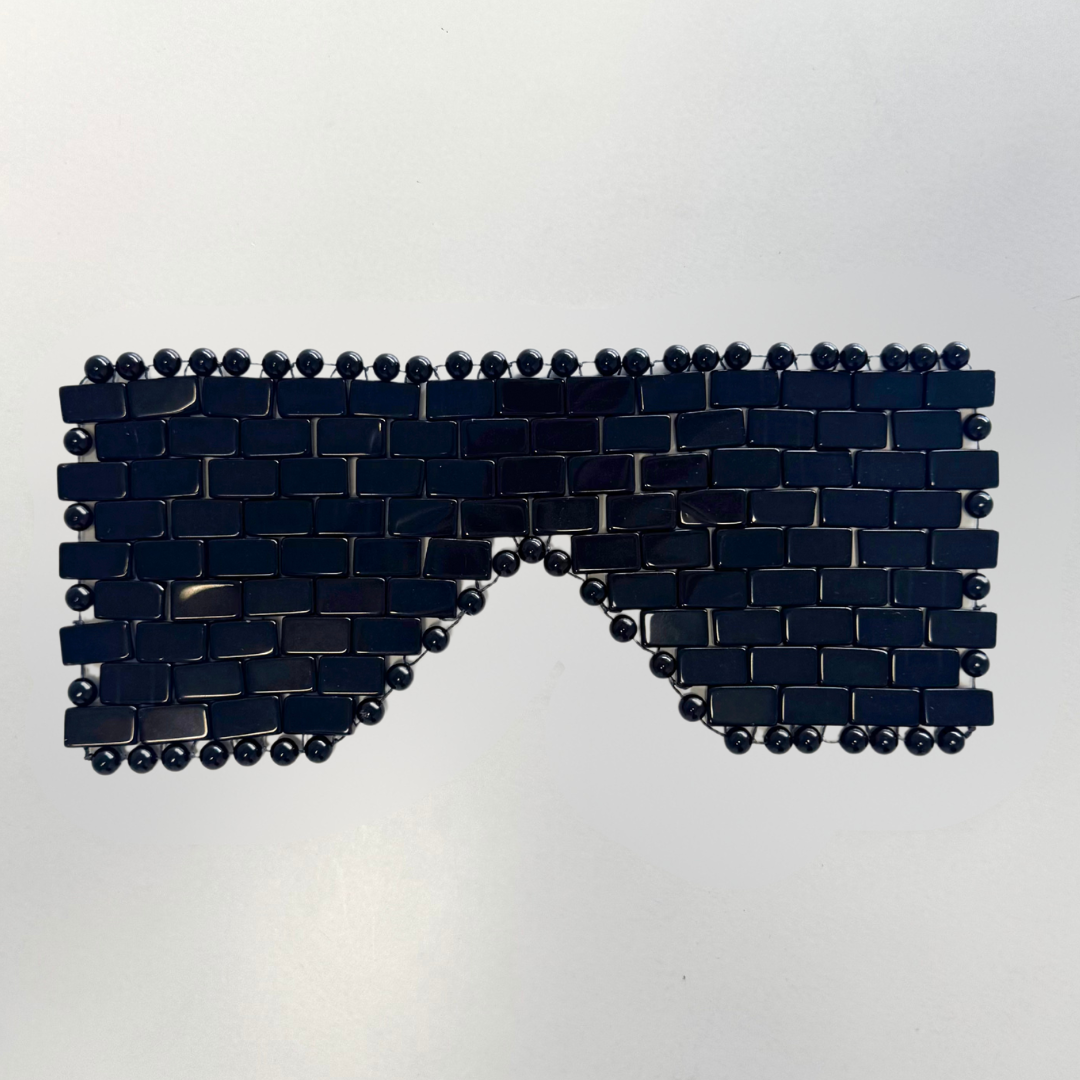 Black obsidian crystal eye mask