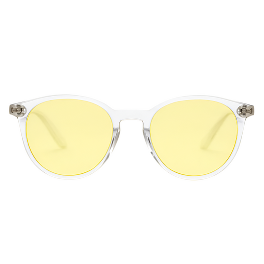 front view of daytime blue-light blocking glasses