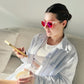 Kristine wearing our unisex glasses