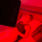 Lily using lamp in bedroom